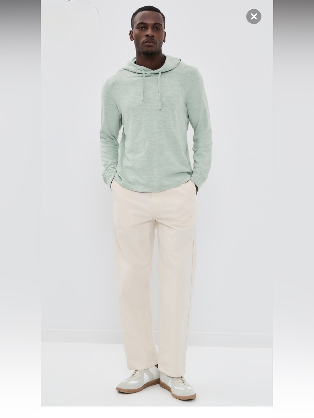 Faherty Sunwashed Slub Hoodie Sweatshirt M Mens Grey Blue Green Organic Cotton